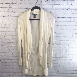 ✨ White House Black Market Cream-Colored Long Cardigan - Size Small